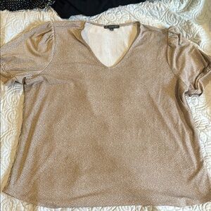 Women's Tan V-Neck Top Adrianna Papell-XL